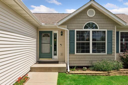 A charming front entry with beautiful architectural details.