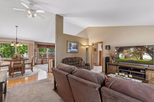 Vaulted ceilings and an open layout welcome you inside.