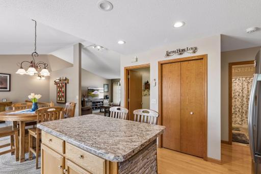 Convenient pantry storage just steps from the mudroom and laundry.