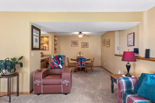 Perfect space for a game table with a convenient wet bar nearby.