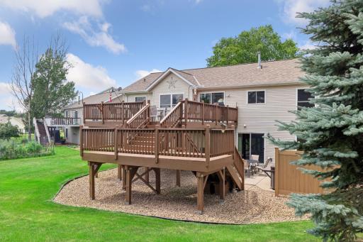 Another look at the expansive deck overlooking the backyard.