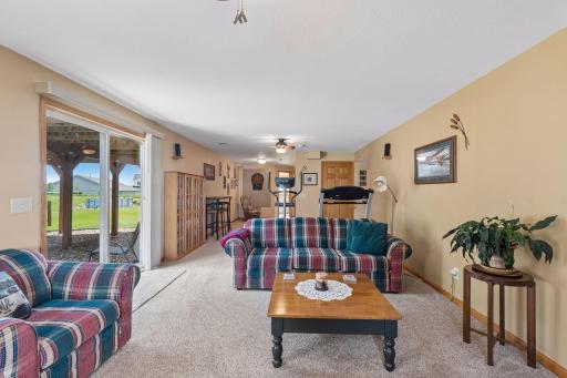 The size of this recreation room is truly impressive.