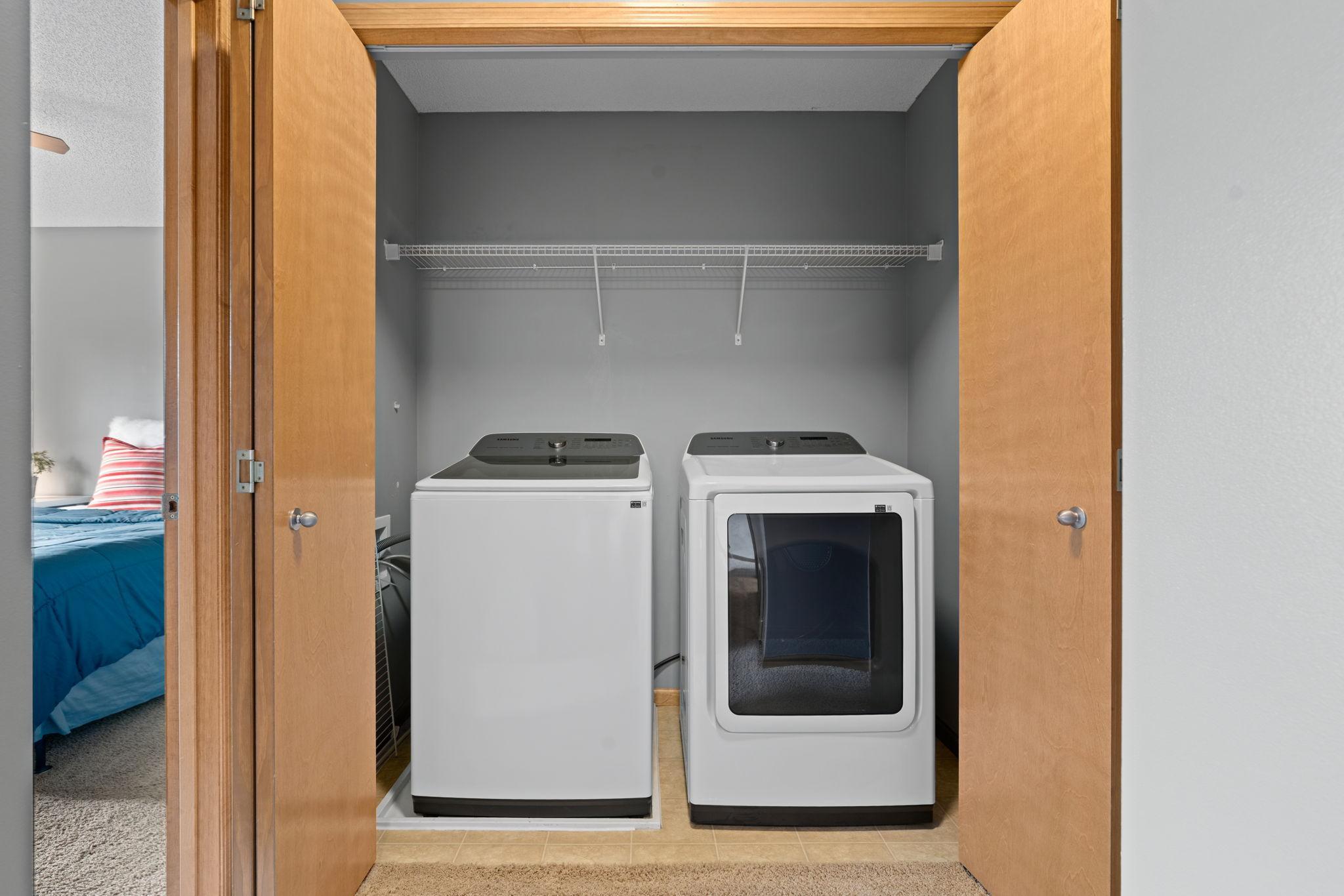 laundry on the same level as all bedrooms (upstairs)