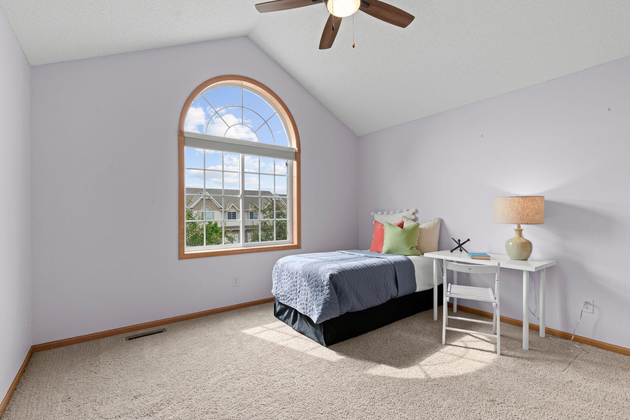 2nd bedroom - high vaulted ceilings - lots of light
