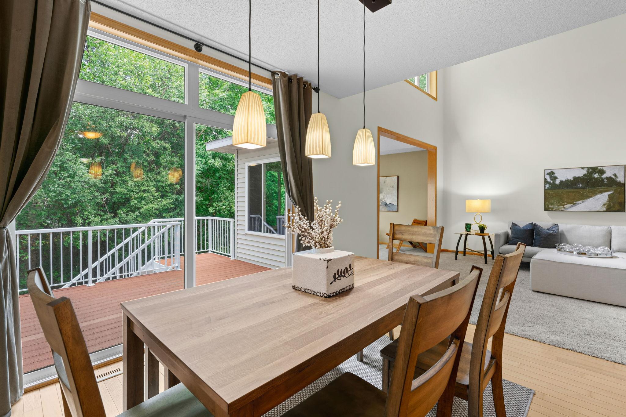 another view of dining / deck / living room
