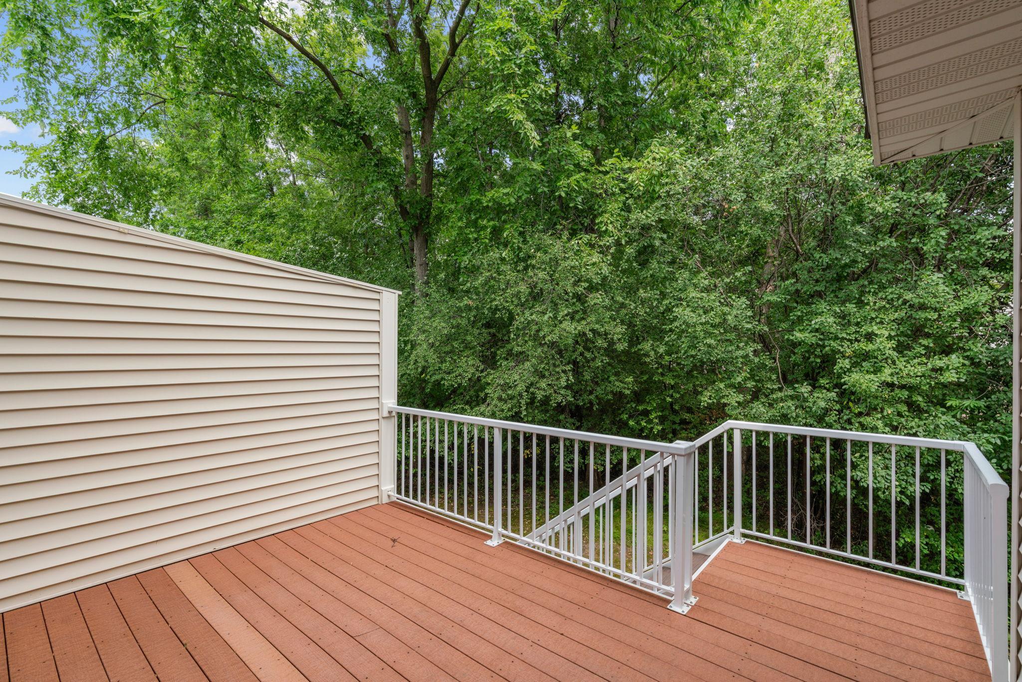 large back deck facing nature