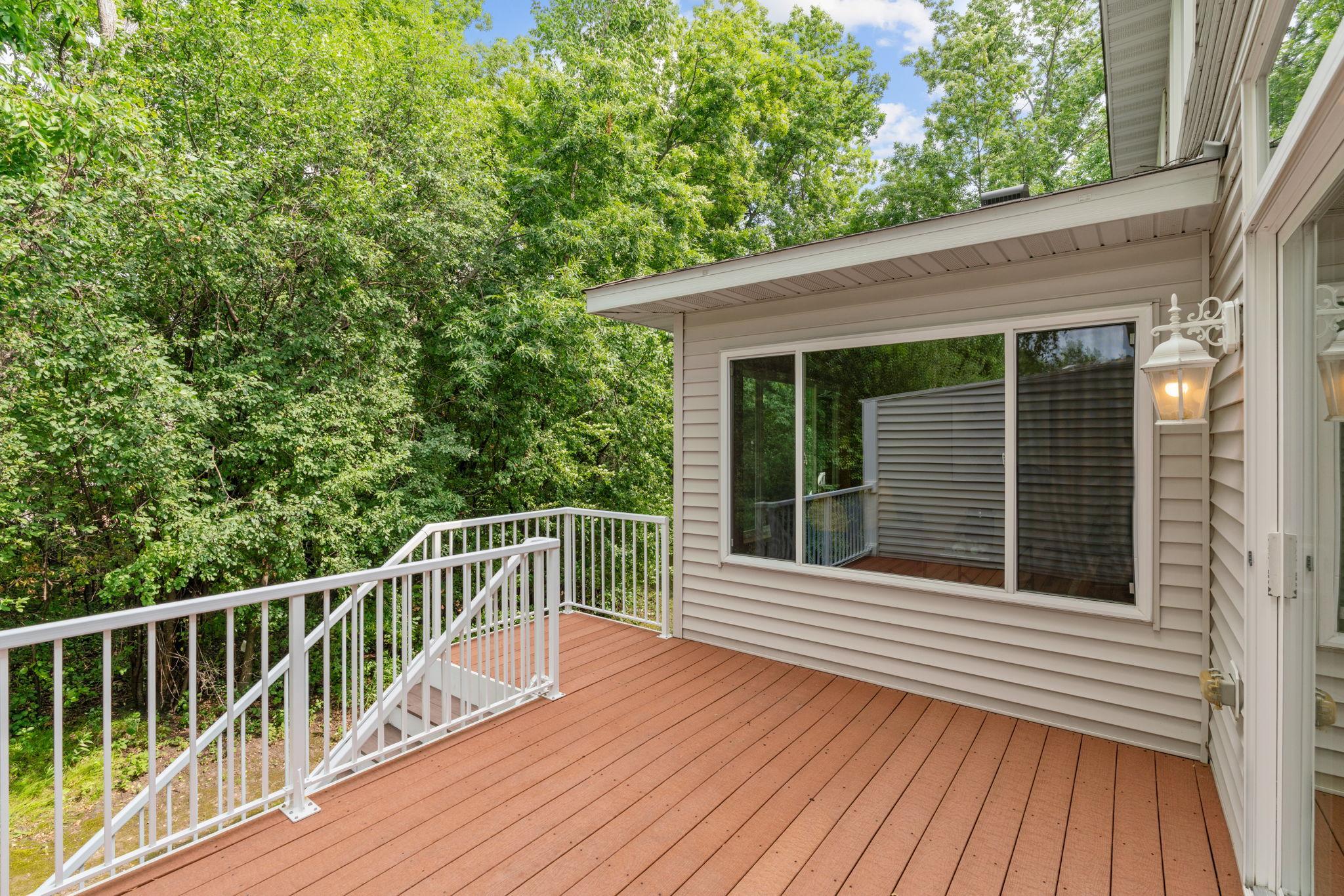 large back deck facing nature