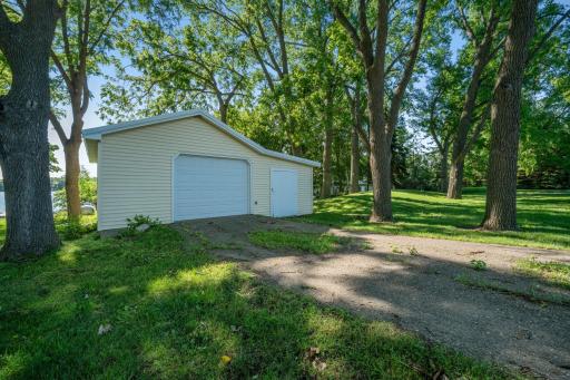 Detached garage with plenty of storage room