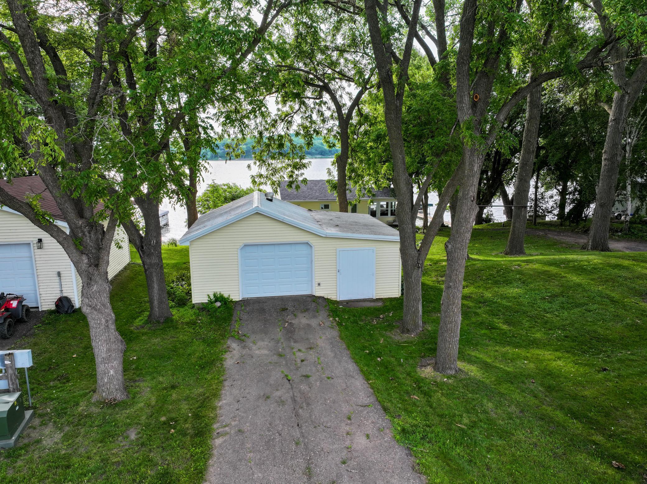 Detached garage with plenty of storage room