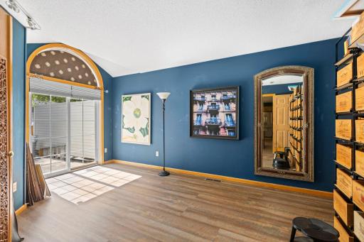 This bedroom also has access to the patio on the front of the home