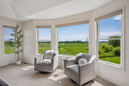 New remote controlled blinds throughout Primary bed and bath