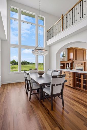 Two story formal dining room with built in's and new quartz countertop