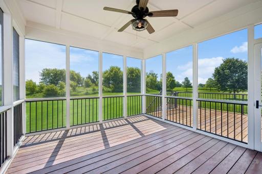 Spacious screened in porch off back of home