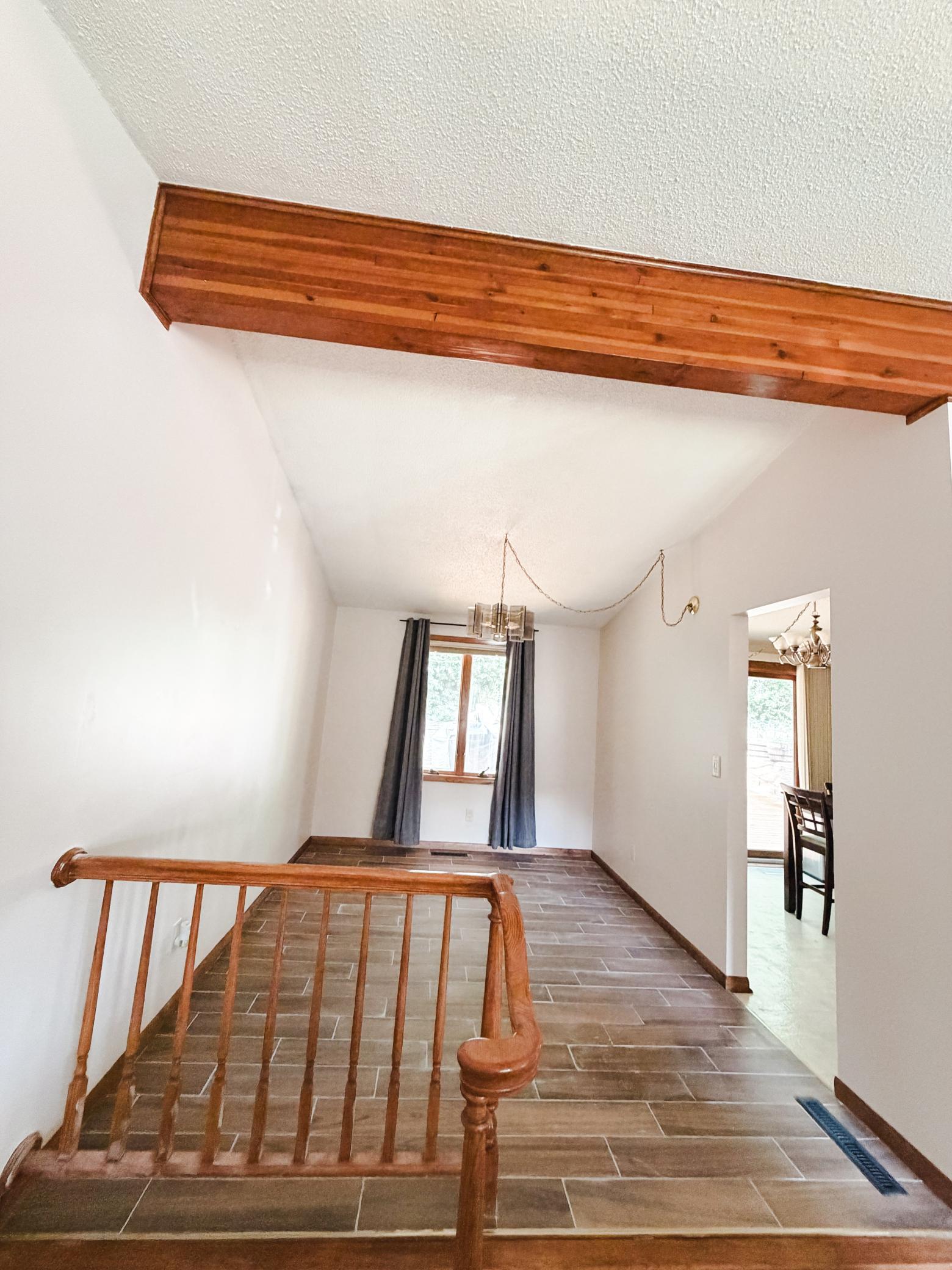 Formal dining area featuring new flooring