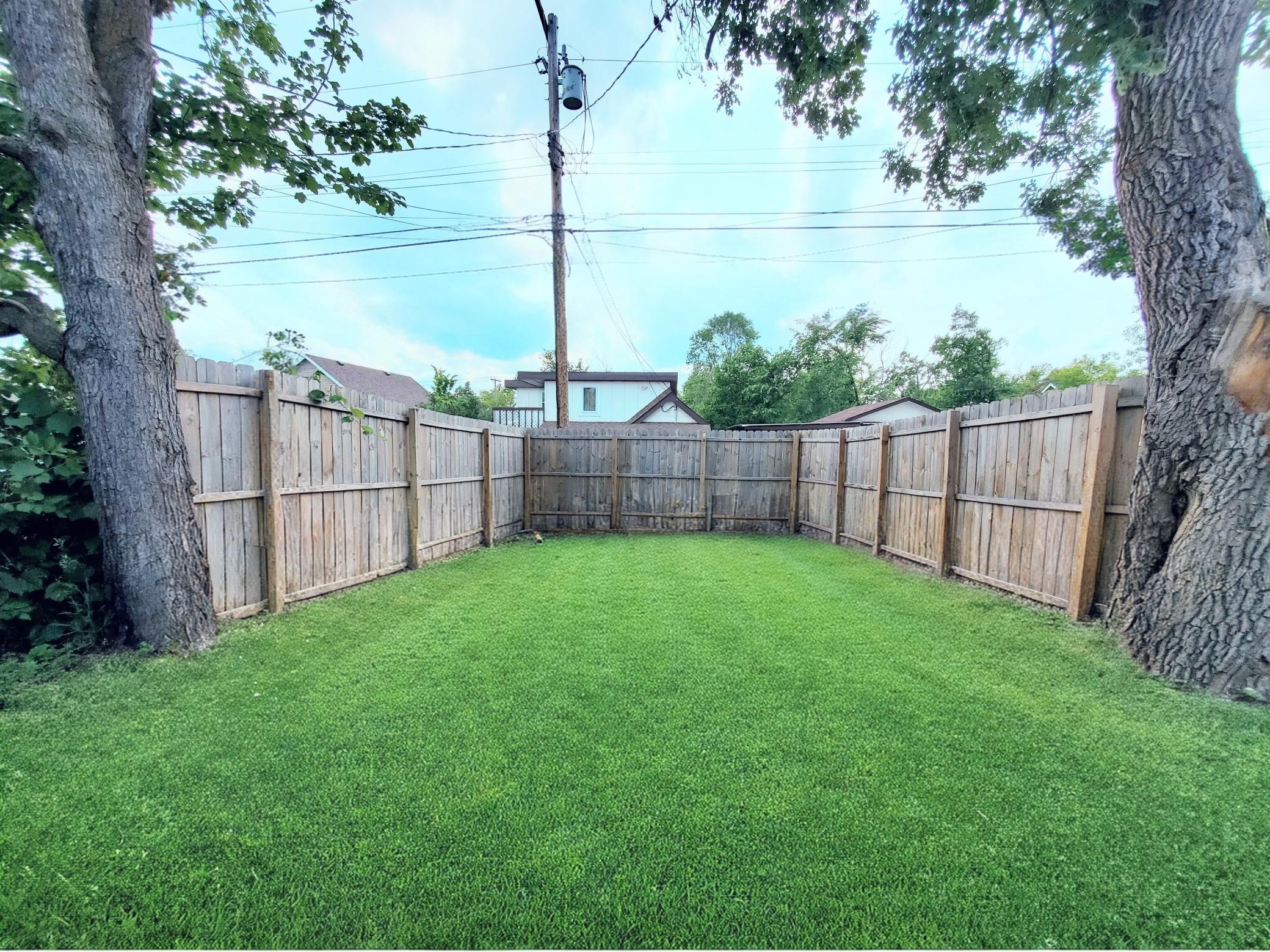 Private fenced in back yard