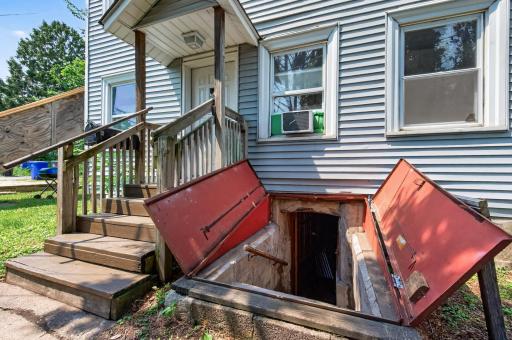 There is an unfinished basement used for storage.
