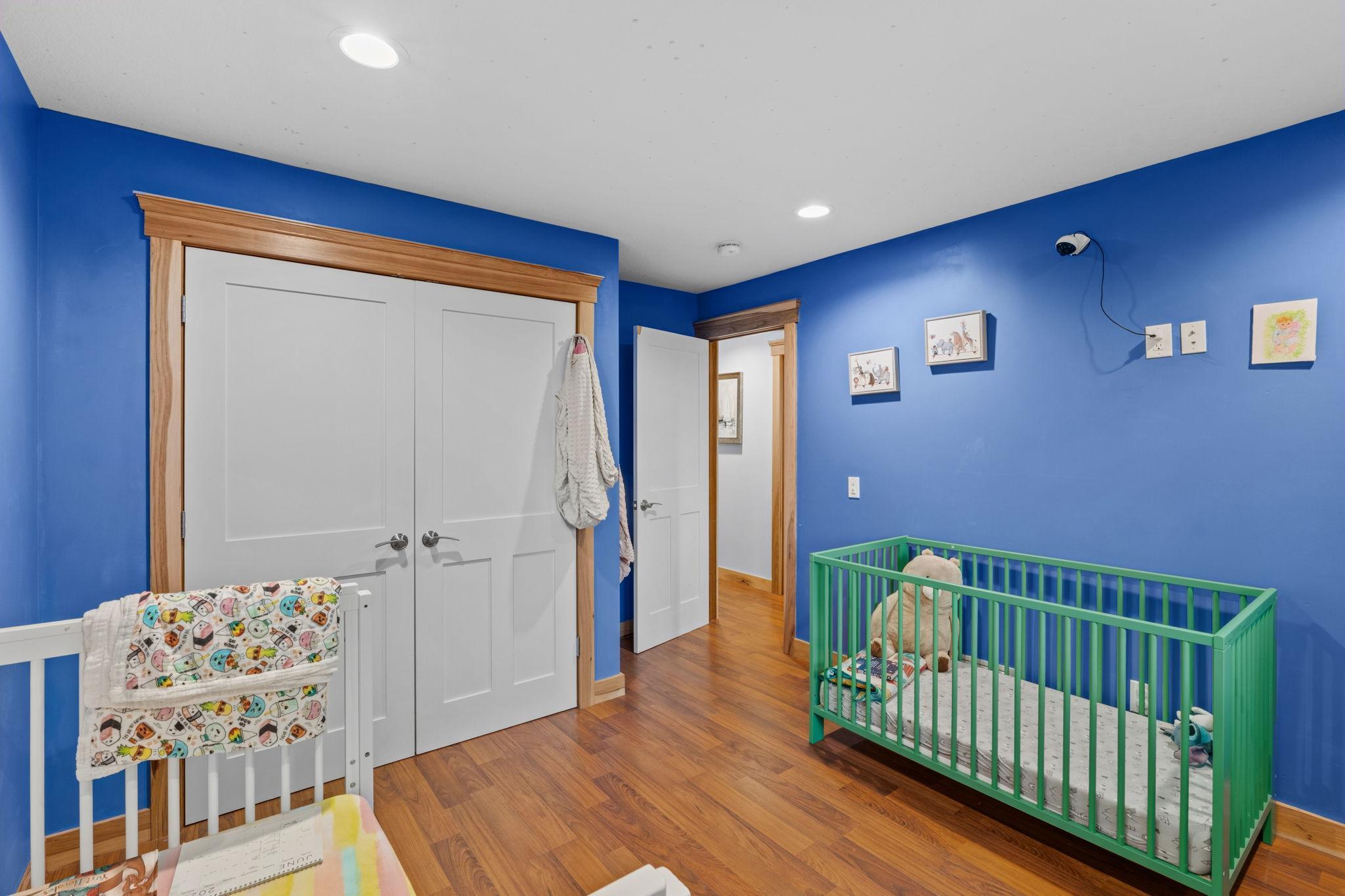 Additional view of lower level bedroom with spacious closet.