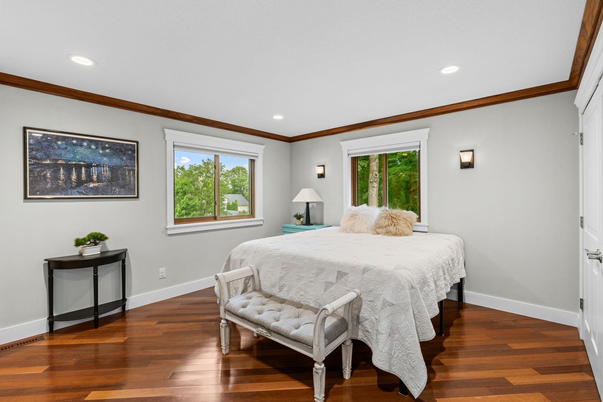 The spacious primary suite! Spacious closet and a huge primary bath!