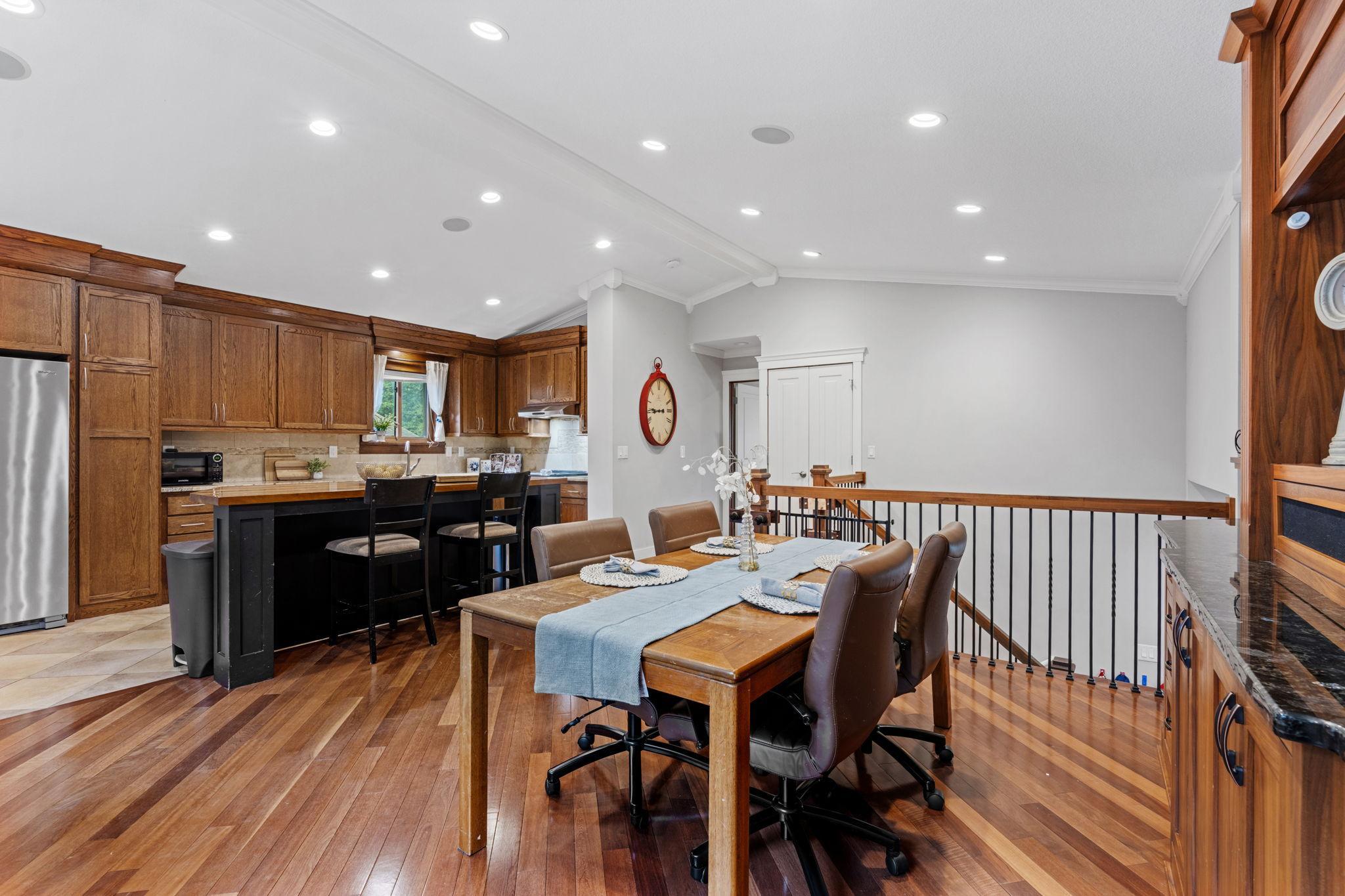 View of the main level. Beautiful updated kitchen with large center island is great for entertaining or having the whole family close by.