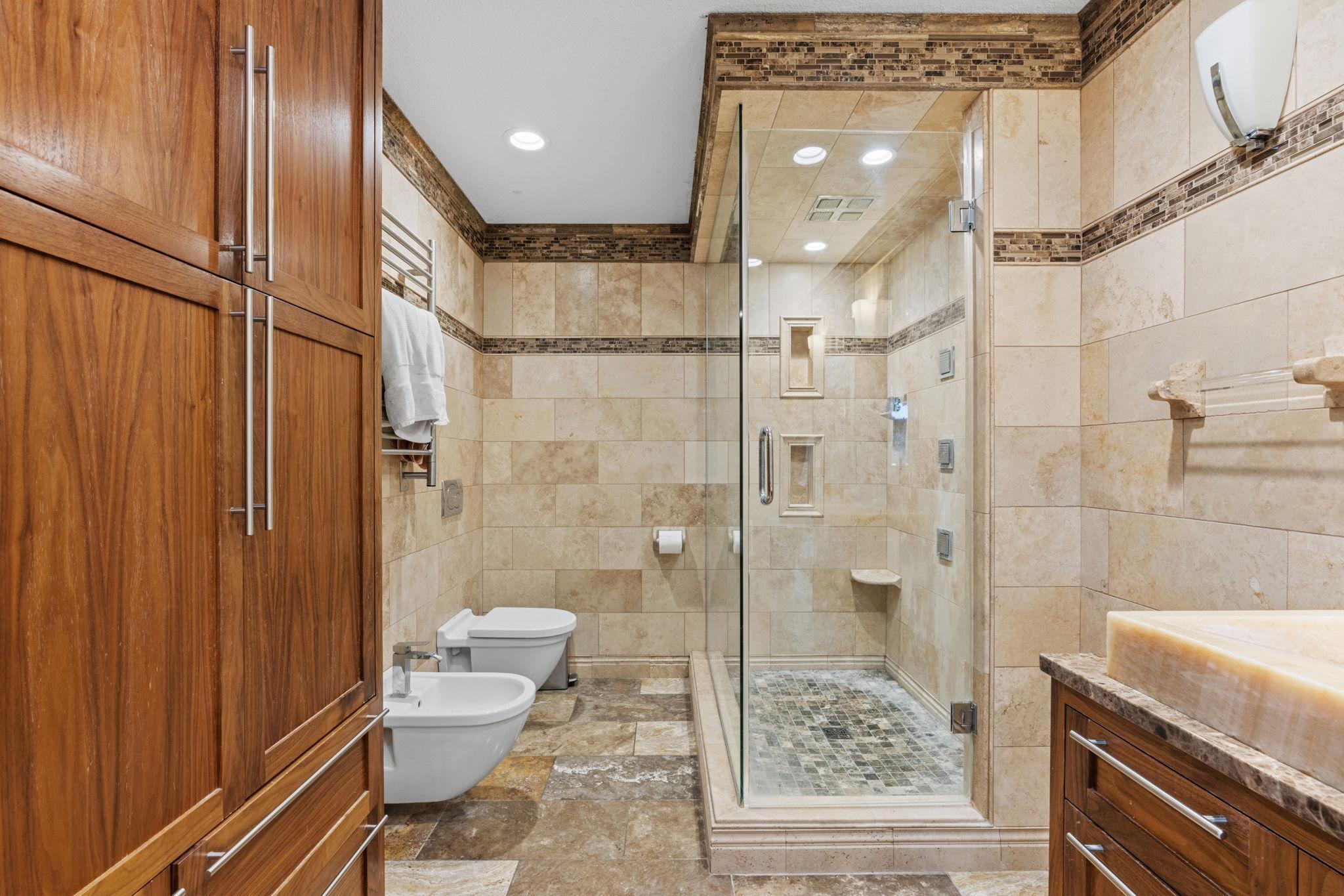 View of the primary bathroom. Enjoy radiant in-floor heat!