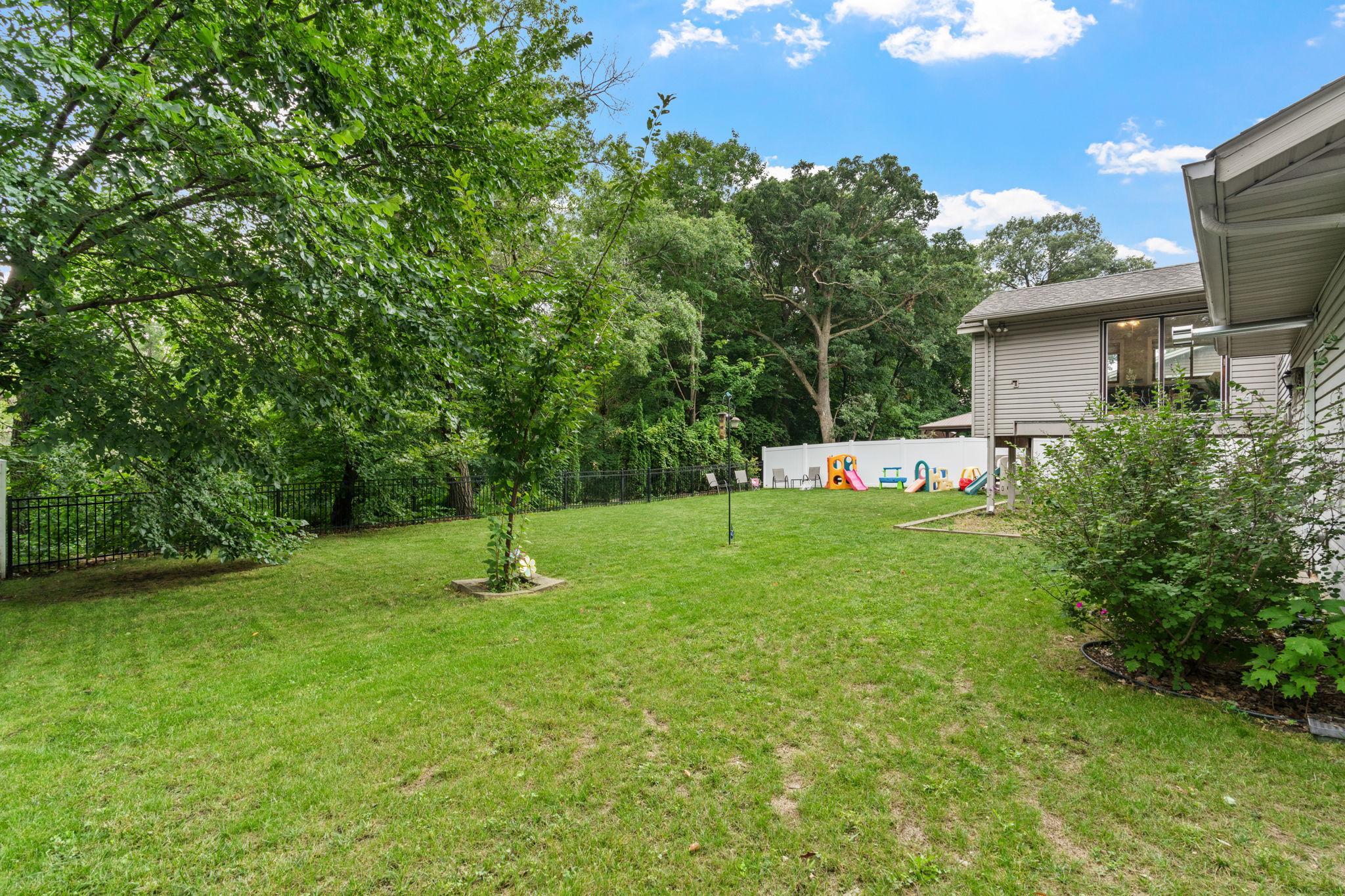 Side view of the green space in backyard!