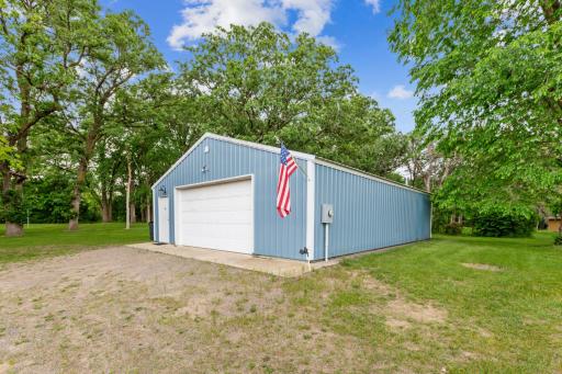 Exterior of pole barn with 10ft door
