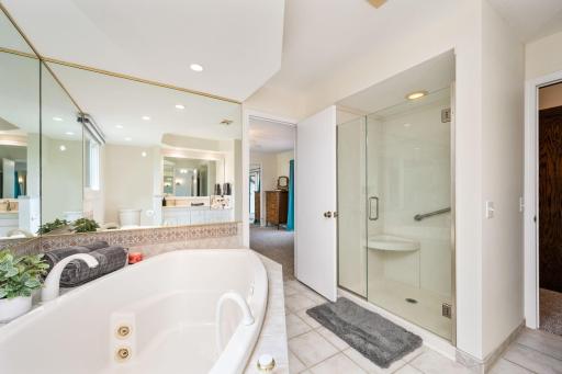 Separate walk-in shower in full bathroom main floor
