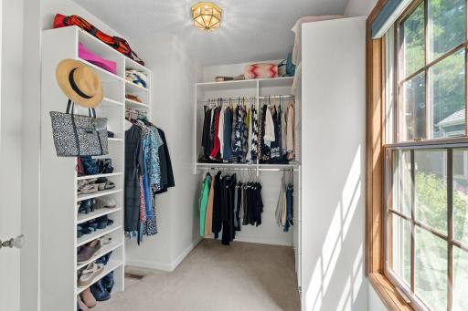 Rarely found walk-in closet is amazing with its own south facing window