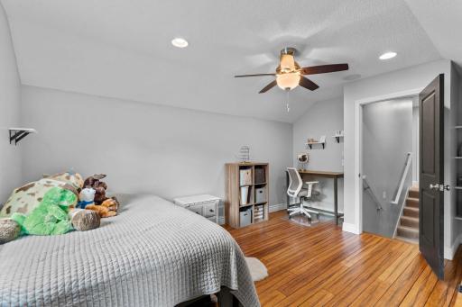 Privately situated away from the remaining bedrooms, the second bedroom also makes an excellent home office, bonus room, or quiet retreat.