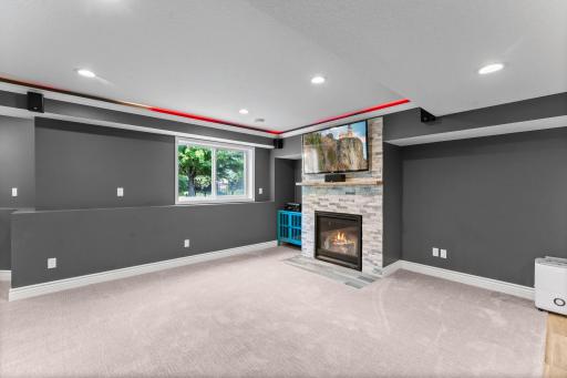 Finished in 2016, the lower level expands the home's living and entertaining space.