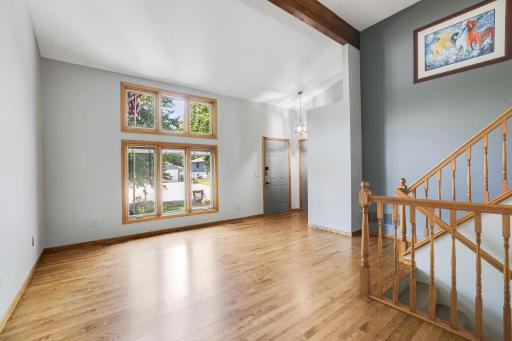 Living room with wood floors