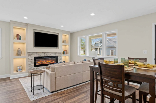 Optional Custom built in electric fireplace and cabinets-Virtual Staged