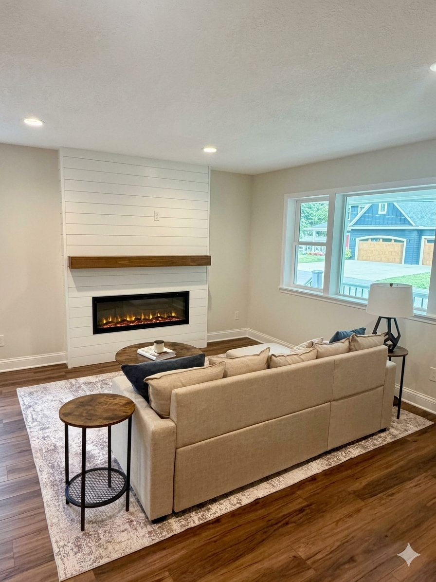 Living Room with Electric fireplace