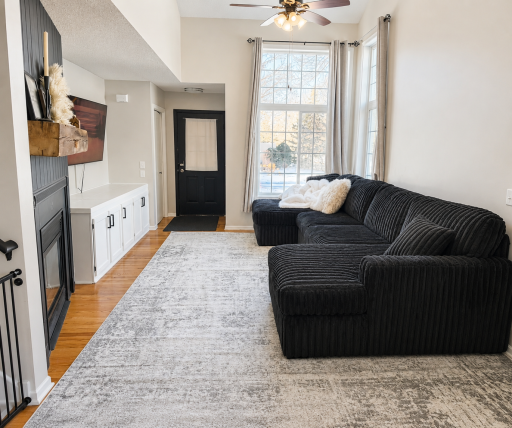 Main floor family room with lots of natural light