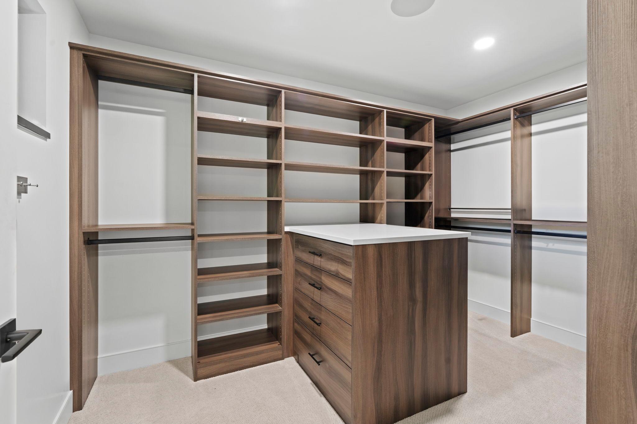 Spacious primary closet