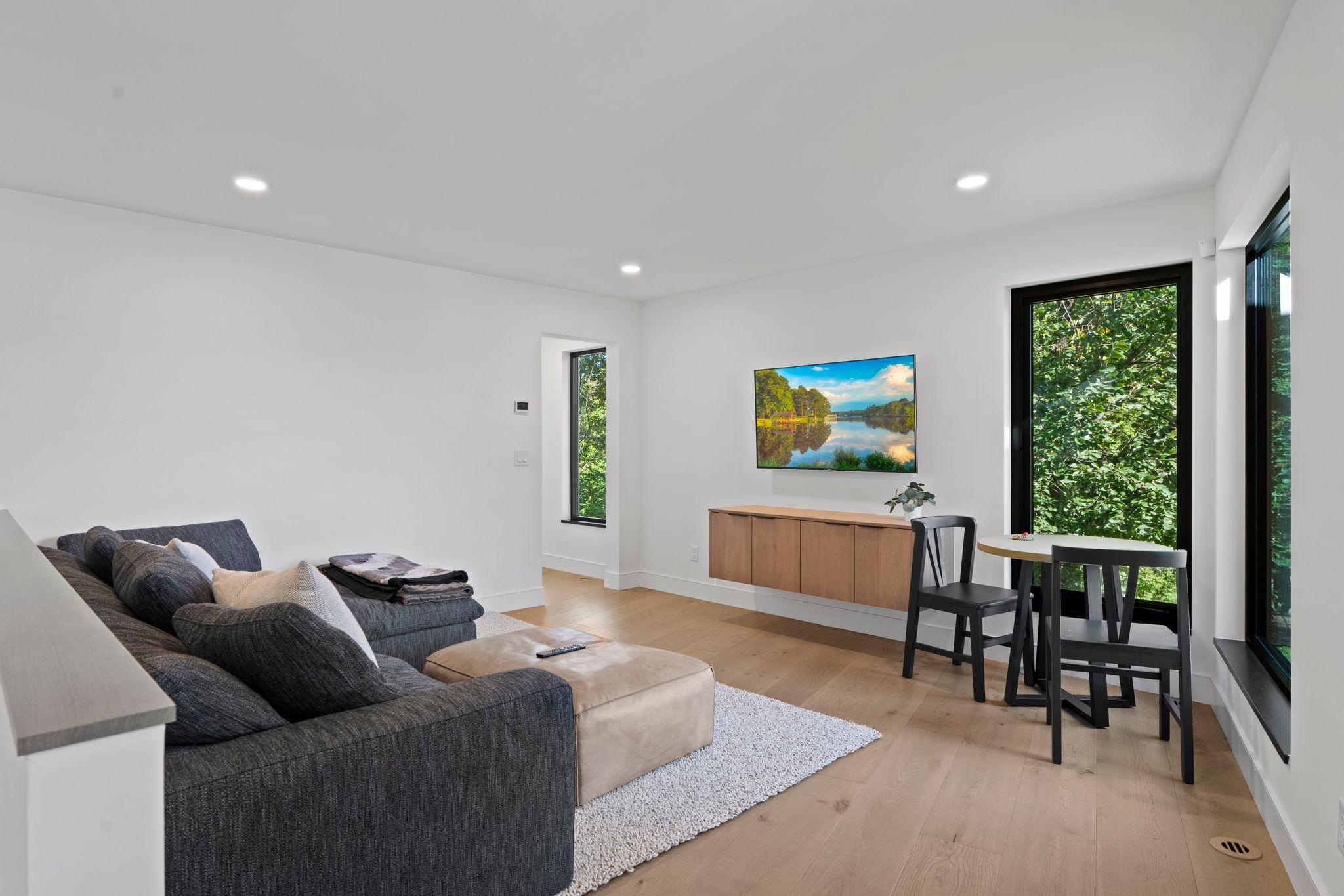 Hang in the upper loft overlooking the yard and into the living room