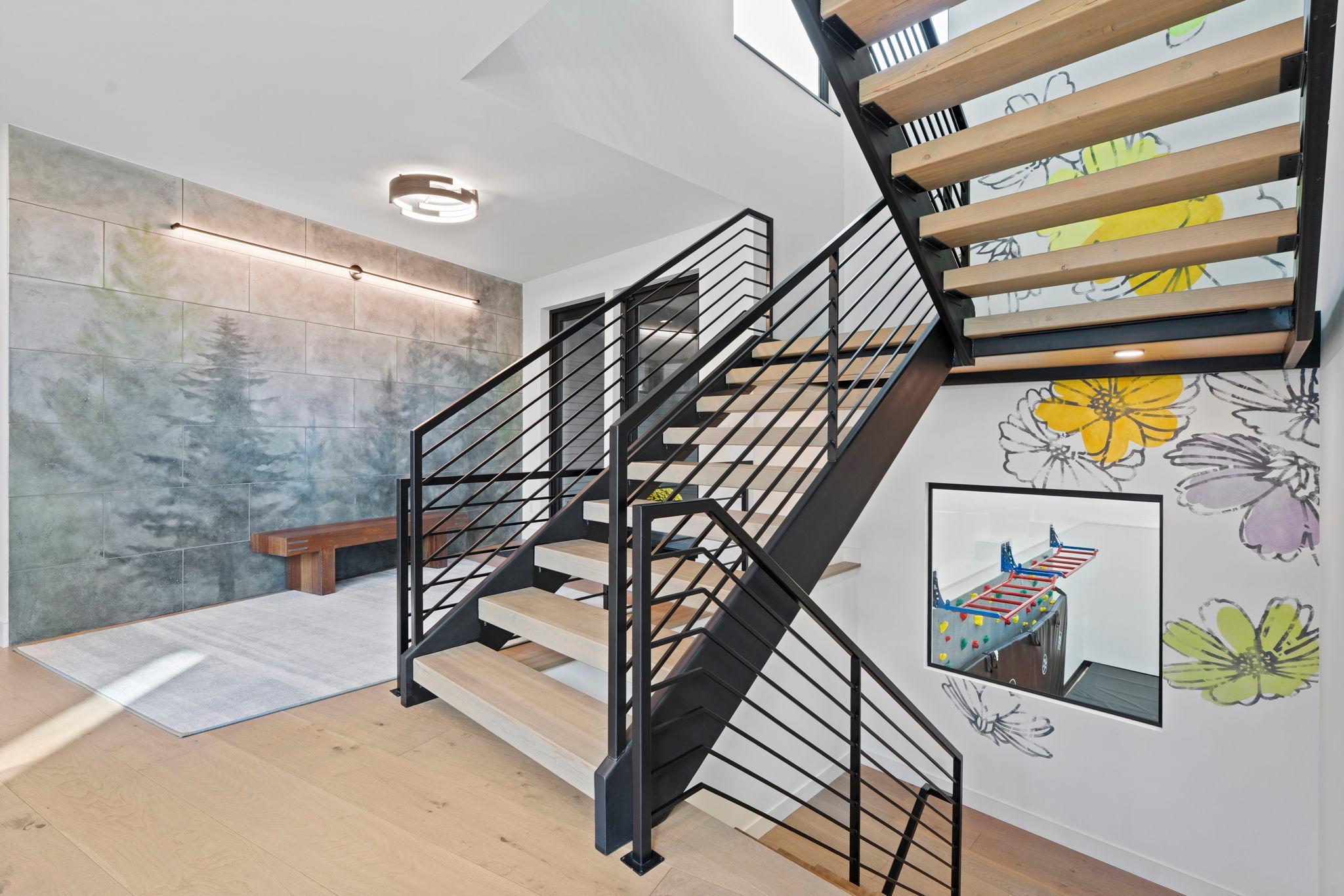 From the first step to the last, this open industrial staircase is a sculptural statement in motion.