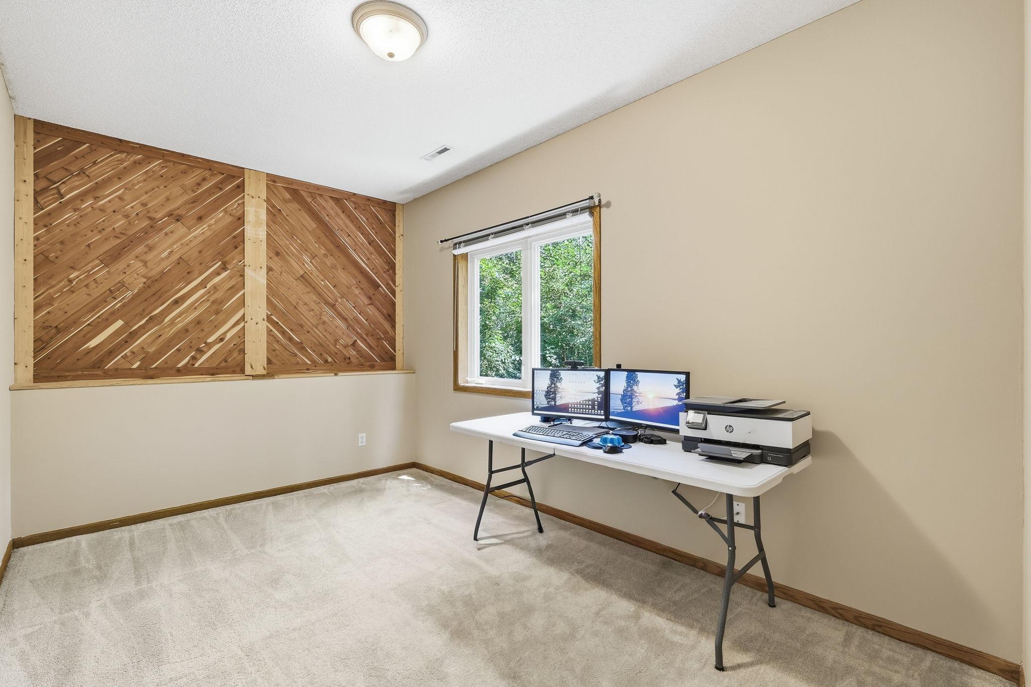 One of two bedrooms on the lower level.