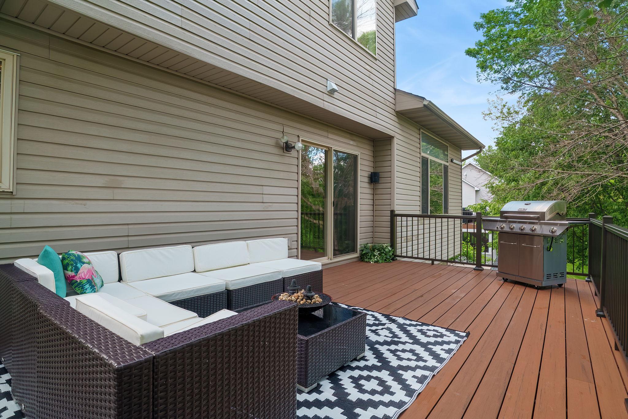 Relax on the massive maintenance free deck, grill or enjoy a game night.