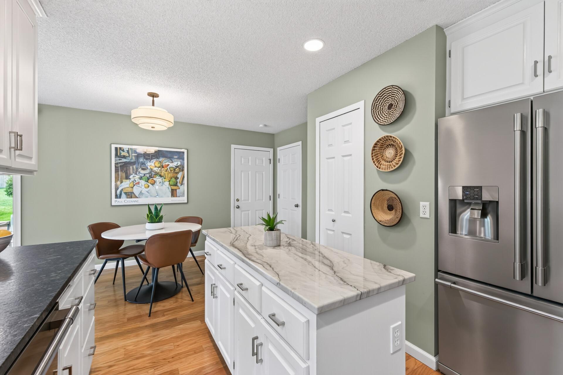 walk right in from attached garage to lovely kitchen