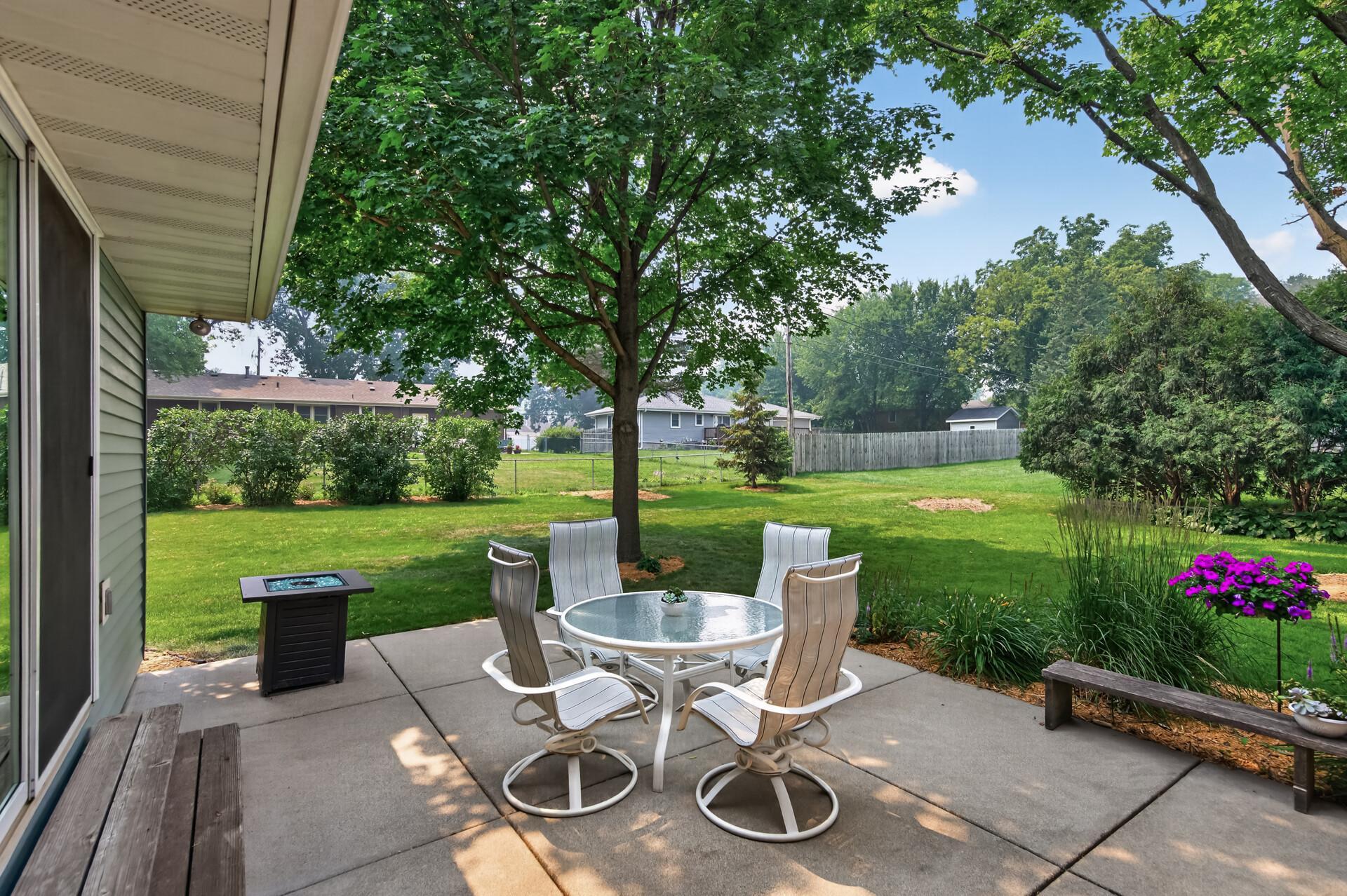 Spacious concrete patio