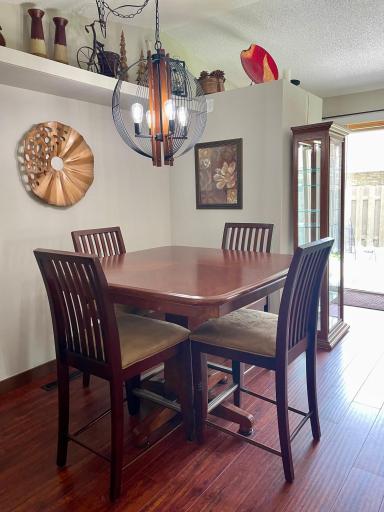 Formal dining room with updated lighting!