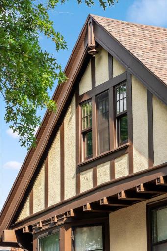 Historic stucco, trim, and roof are in fantastic condition.