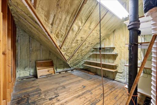This side area in the attic has plumbing access for ensuite!