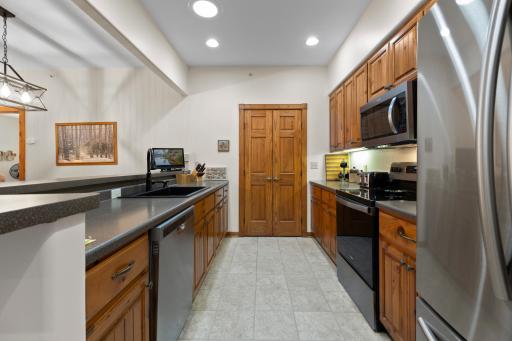 Updated appliances and a large walk-in pantry