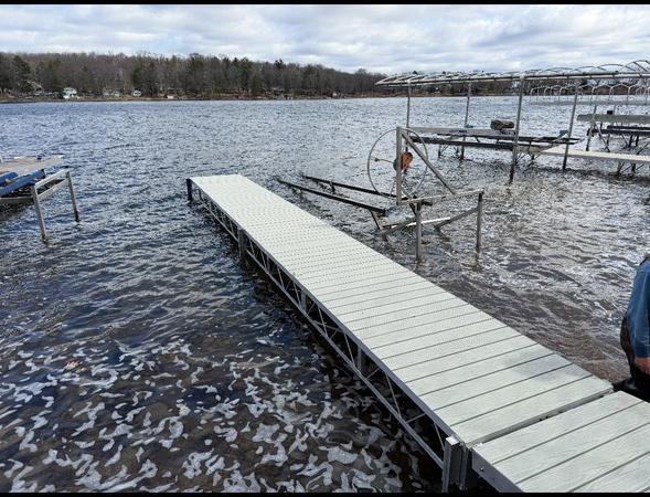 The dock and boat lift included
