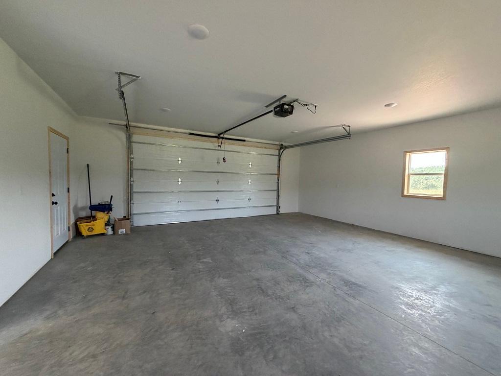 Insulated double attached garage.