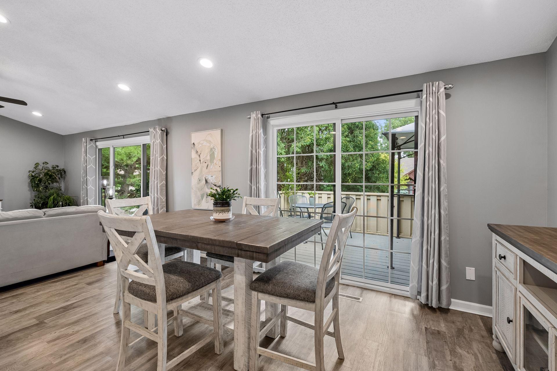 Dining Room with newer Patio Door to outdoor Deck
