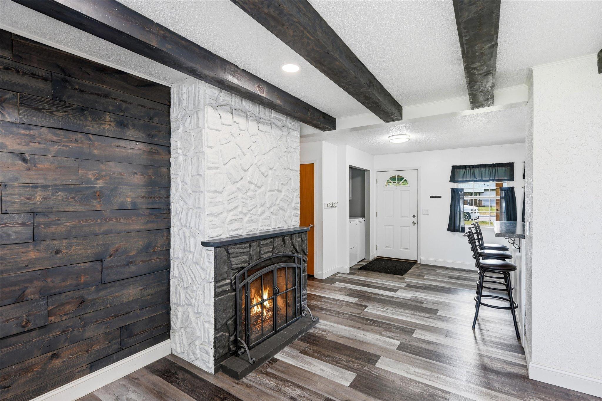 The fireplace is functional!