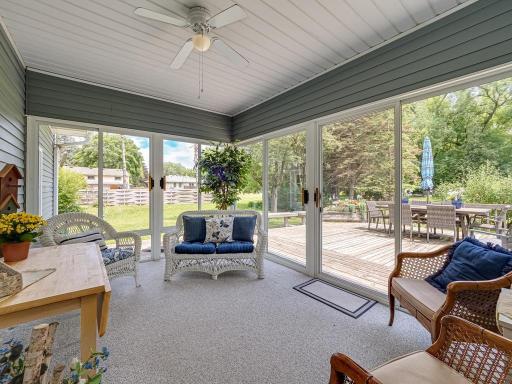 Kickback and relax in this mosquito free 3-season porch overlooking the deck!